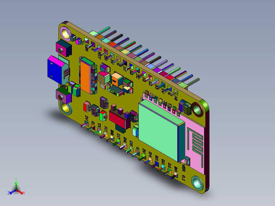 智能WiFi模块ESP8266正等轴测图