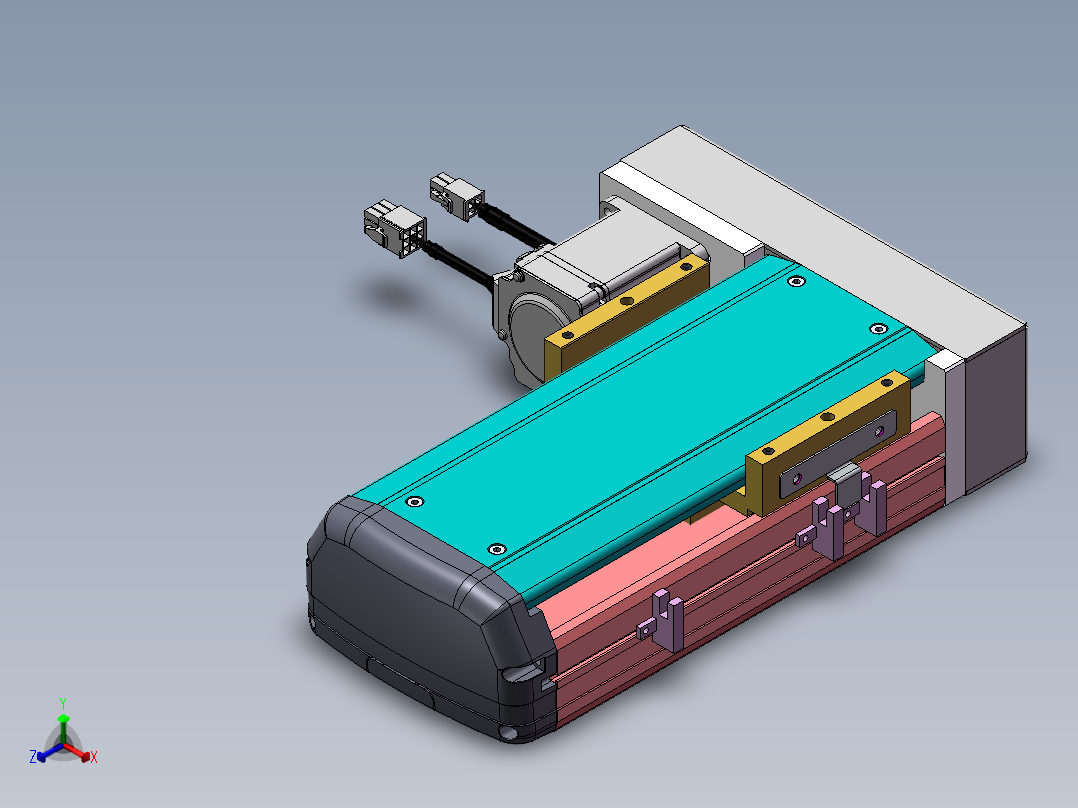 MTH丝杆半封闭模组MTH13-BL-200W正等轴测图