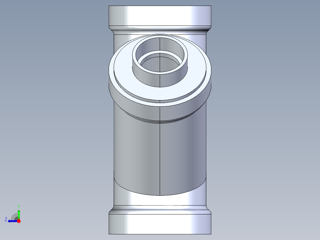 船舶管路系统S8_SeaDrainPLUS_DoubleReducingWye-SxSxSxS_37E263534_4x4x2x2in Sea Drain Plus - Double ReducingWye - SxSxSxS右视图