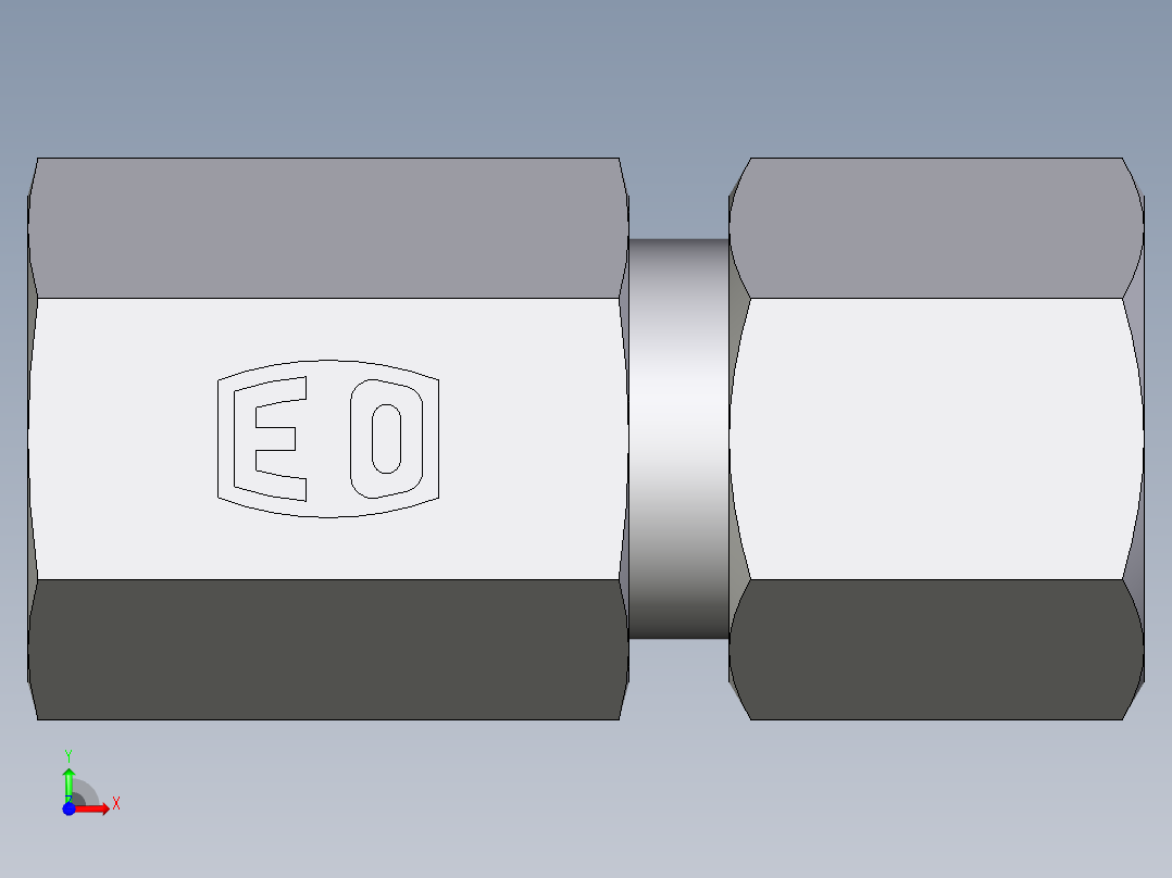 卡套式工业通用硬管接头EO_Swivel_connector_GAI08ZLM71前视图