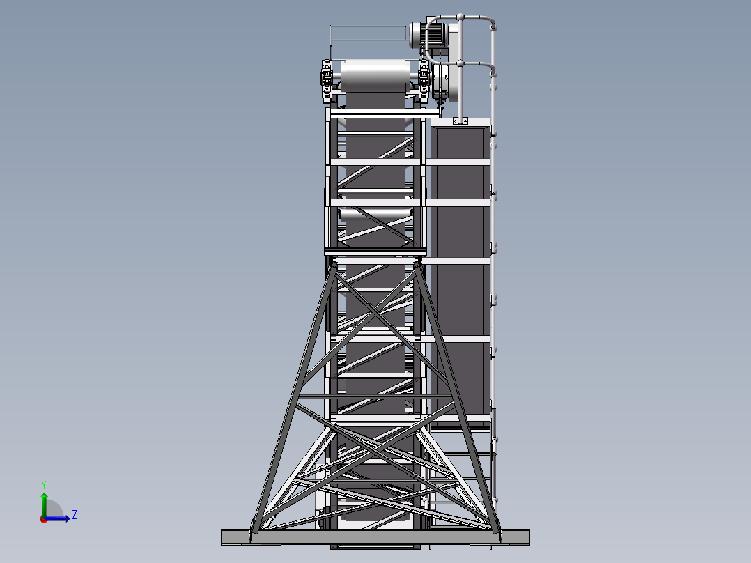 矿山输送机（0.6m宽 x12m长）左视图