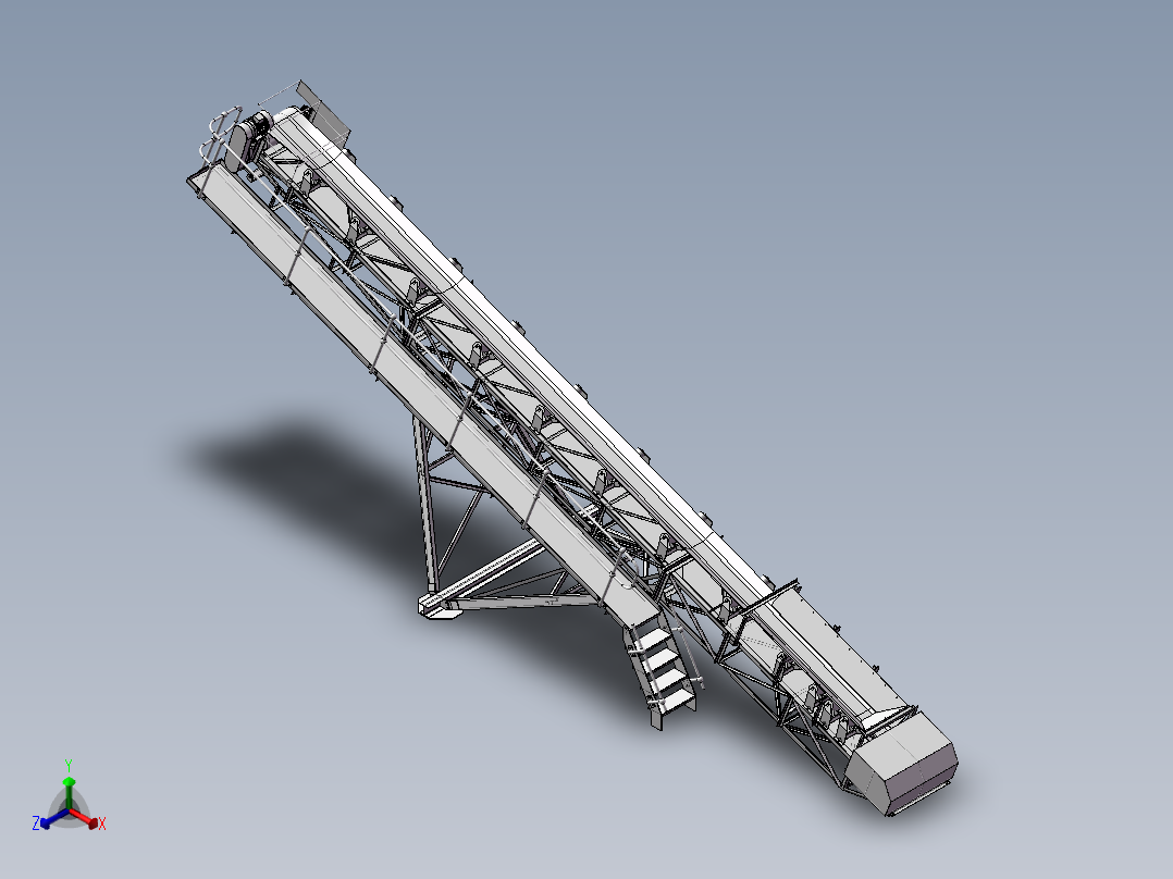 矿山输送机（0.6m宽 x12m长）正等轴测图