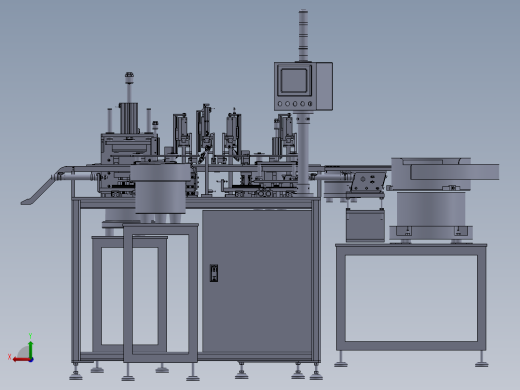 前支架板上垫片、轴承、压片一体组装机后视缩略图