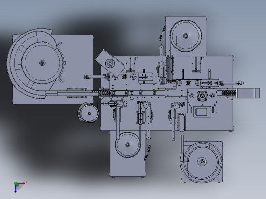 前支架板上垫片、轴承、压片一体组装机俯视缩略图