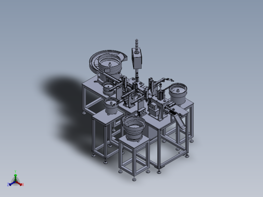 前支架板上垫片、轴承、压片一体组装机正等轴测缩略图