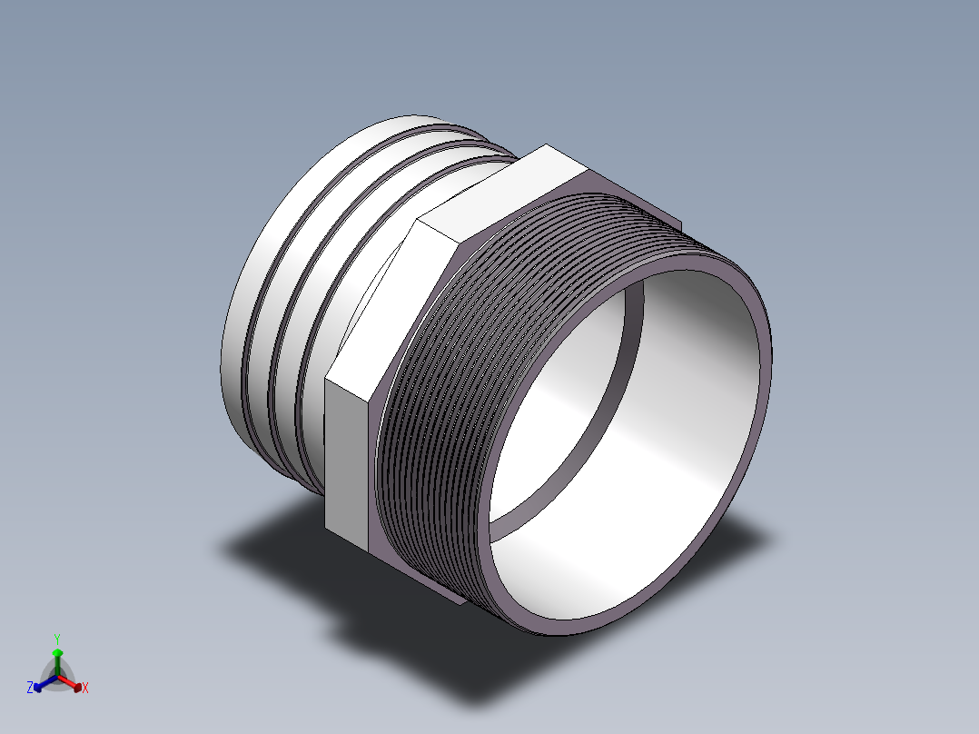 水管接头-有边 [DN100X103]正等轴测图