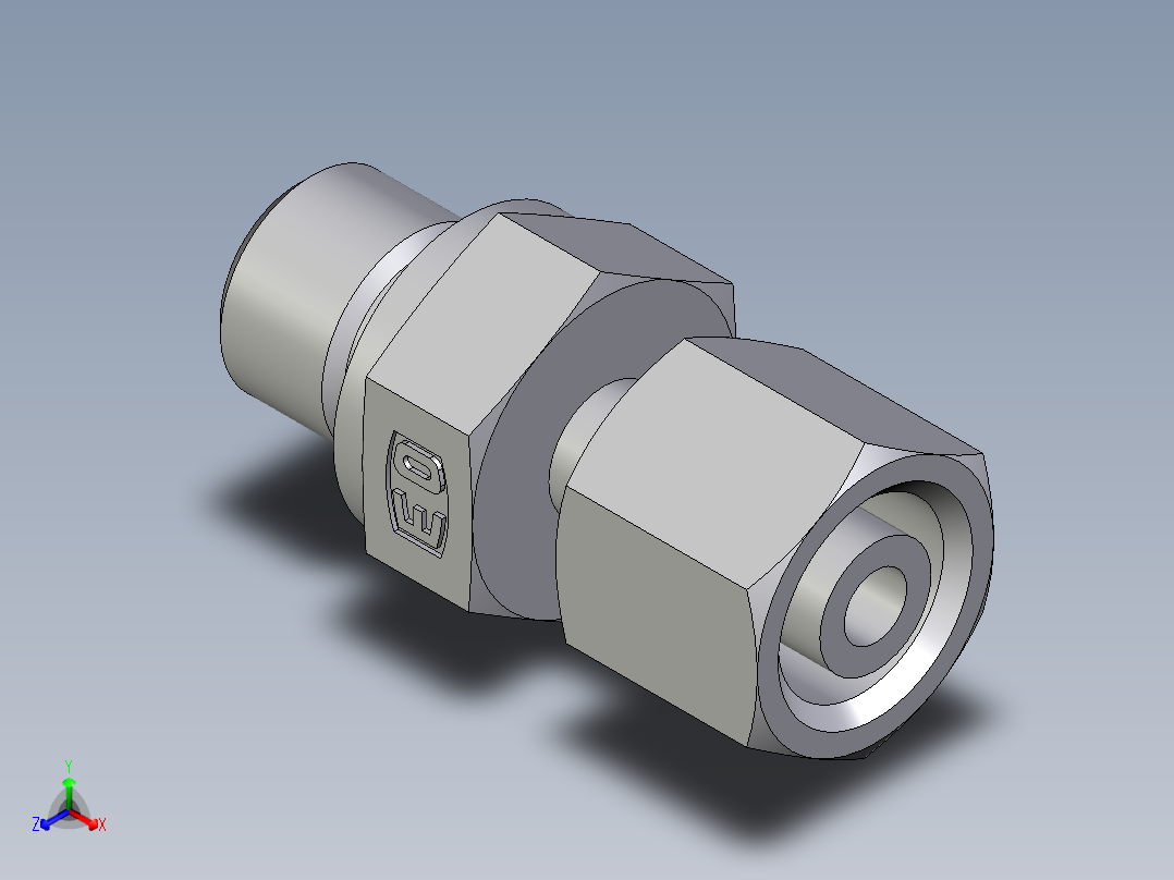 卡套式工业通用硬管接头EO_Standpipe_connector_EVGE08LREDCF主视图