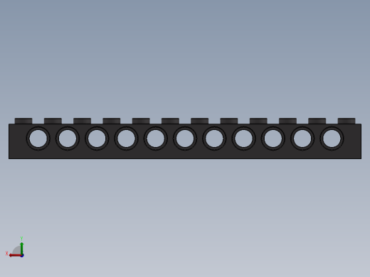 乐高机械组积木（横梁）-4210963 - 3895 Dark Stone Grey Technic Brick 1 x 12 with Holes后视缩略图