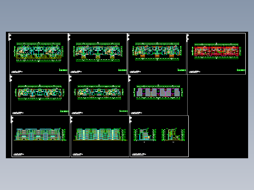 某花园洋房住宅平立剖面图