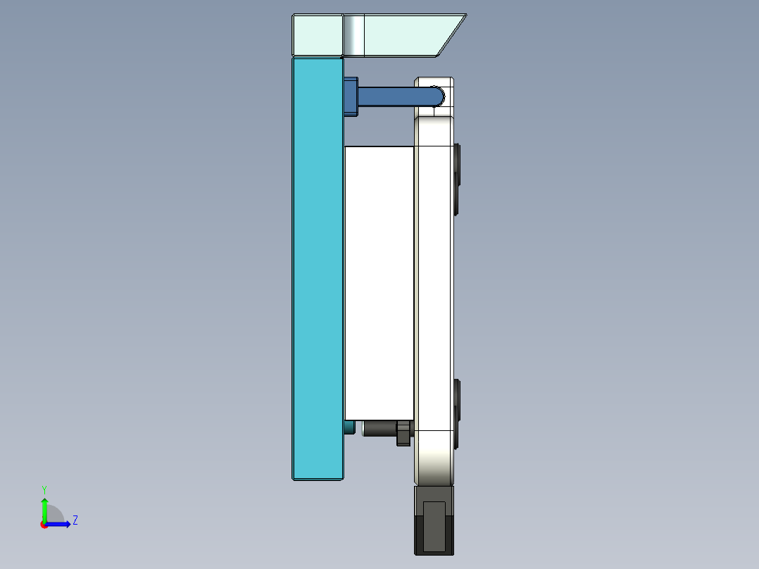 chuiqizhiju-笔记本CNC工装夹具三维模型07251左视图