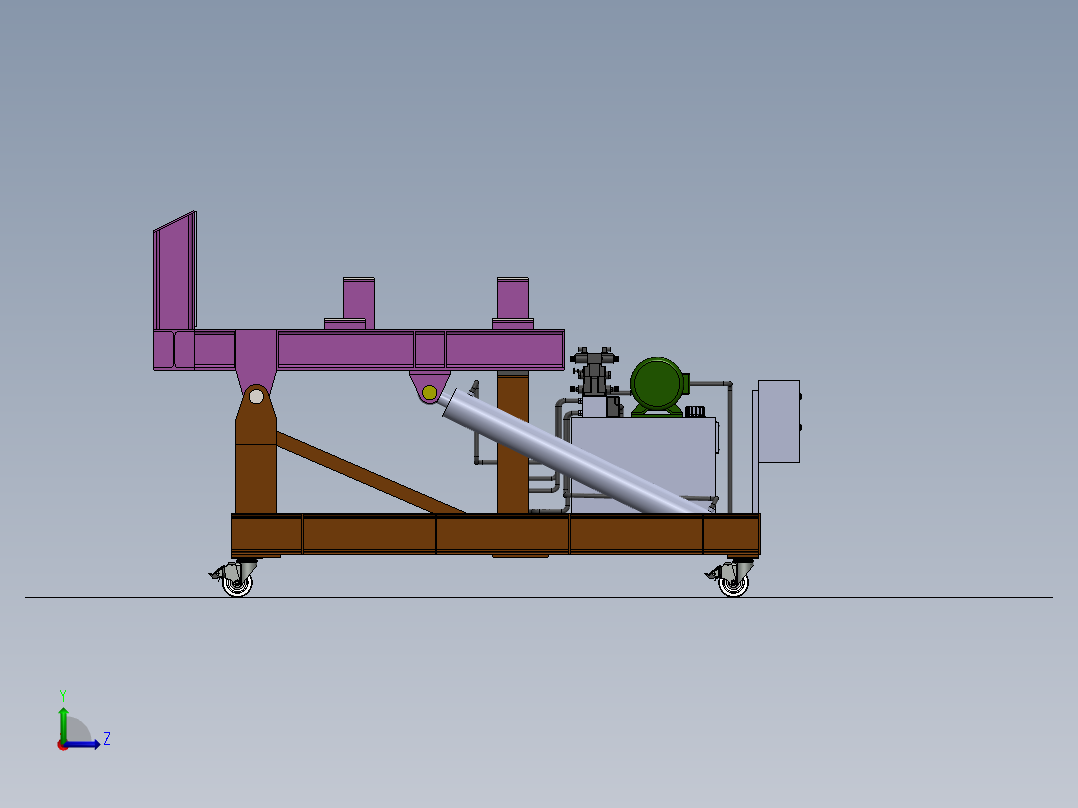 90度大型翻转台sw18可编辑左视图