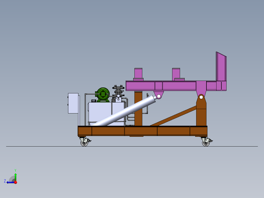 90度大型翻转台sw18可编辑右视图