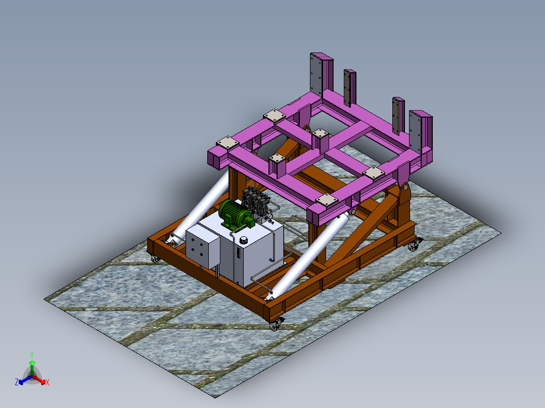 90度大型翻转台sw18可编辑正等轴测图