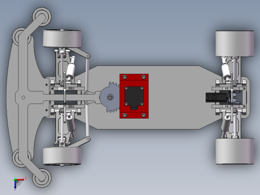 自动避障减震小车的设计【三维SW 含仿真动画】【13张CAD图纸+文档俯视缩略图