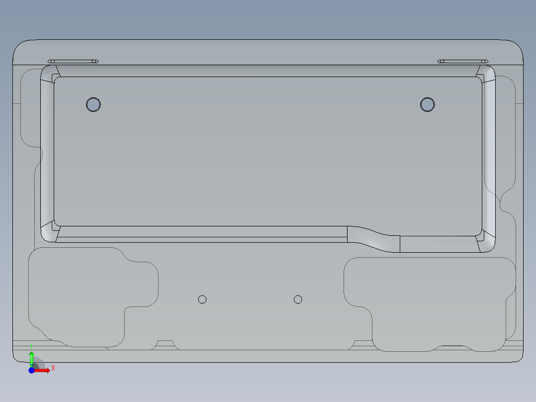 键盘外壳开粗外观面UG编程程序模型前视图