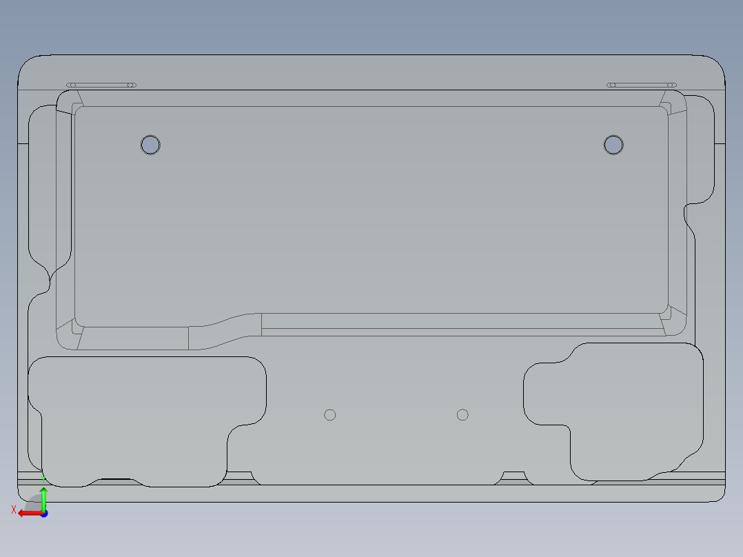 键盘外壳开粗外观面UG编程程序模型后视图