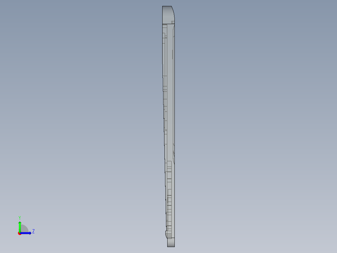 键盘外壳开粗外观面UG编程程序模型左视图