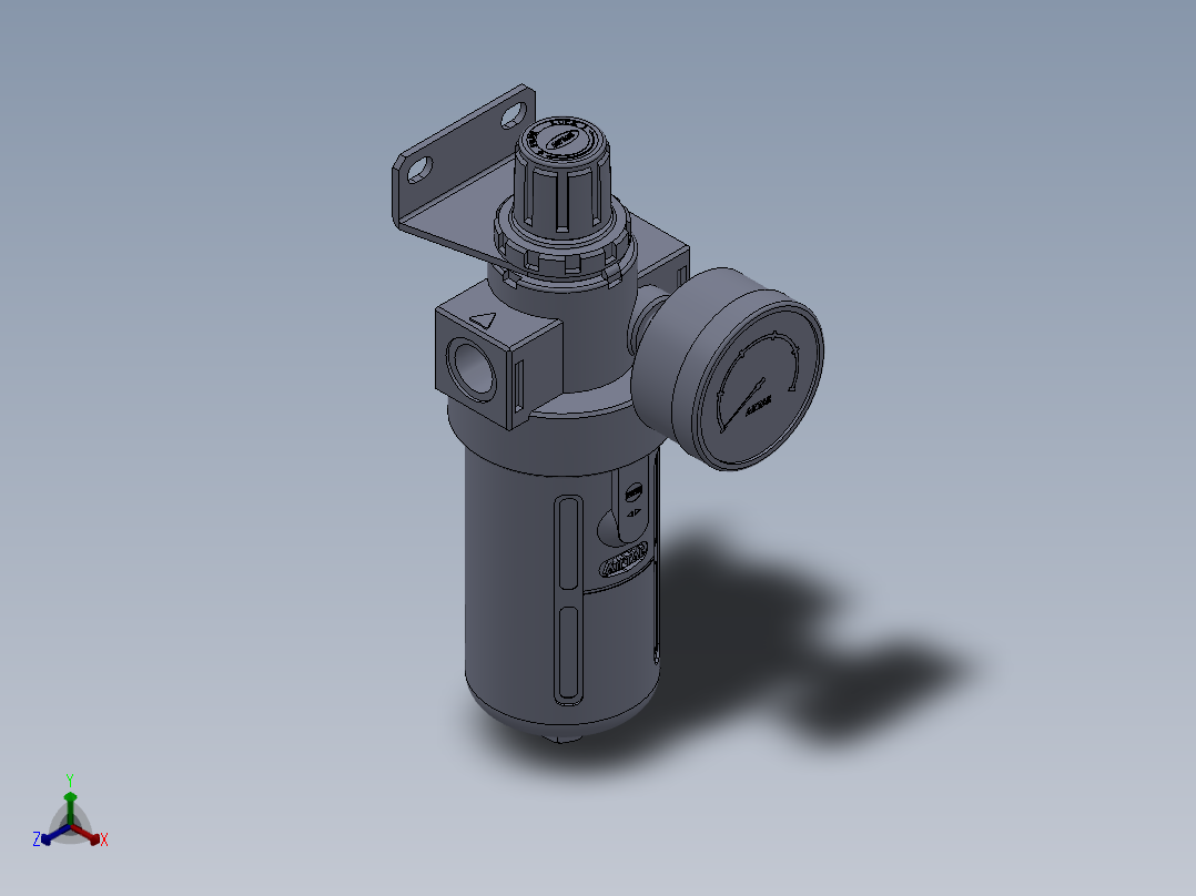 气源处理器BFR2000正等轴测图