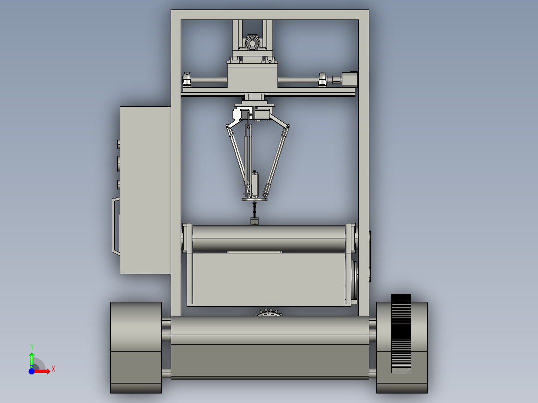 抓取皮带线机器人小车前视图