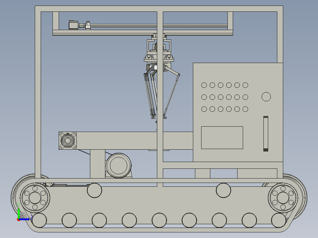 抓取皮带线机器人小车左视图