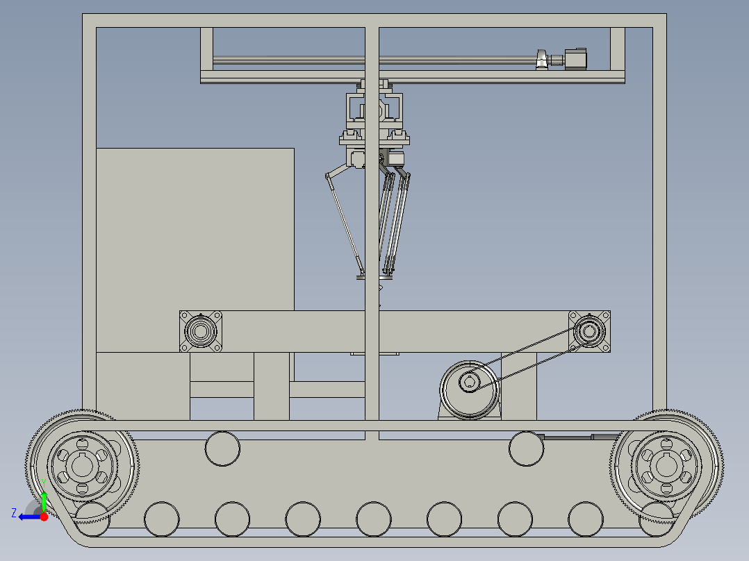 抓取皮带线机器人小车右视图
