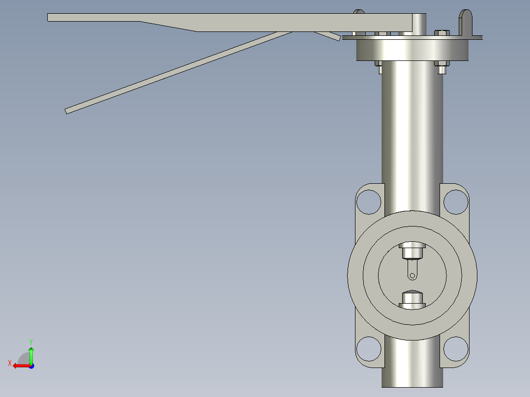 对夹式蝶阀DN50后视图
