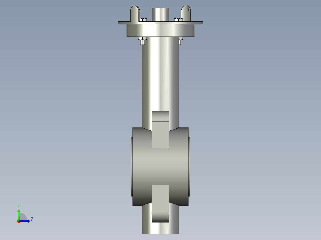 对夹式蝶阀DN50左视图