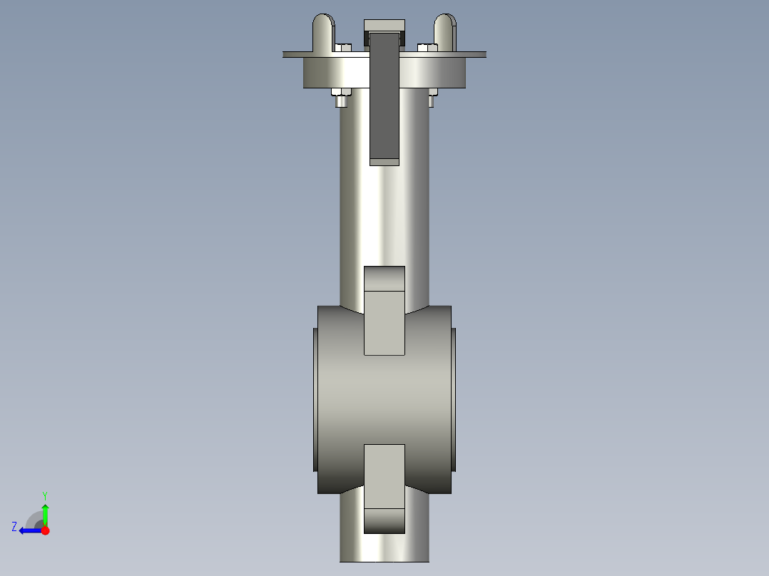 对夹式蝶阀DN50右视图