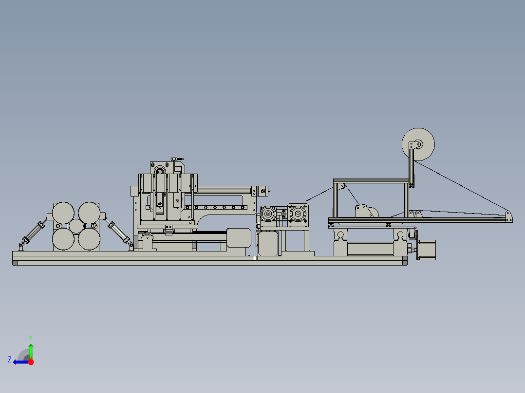 电线生产用铠带缠绕装置右视图