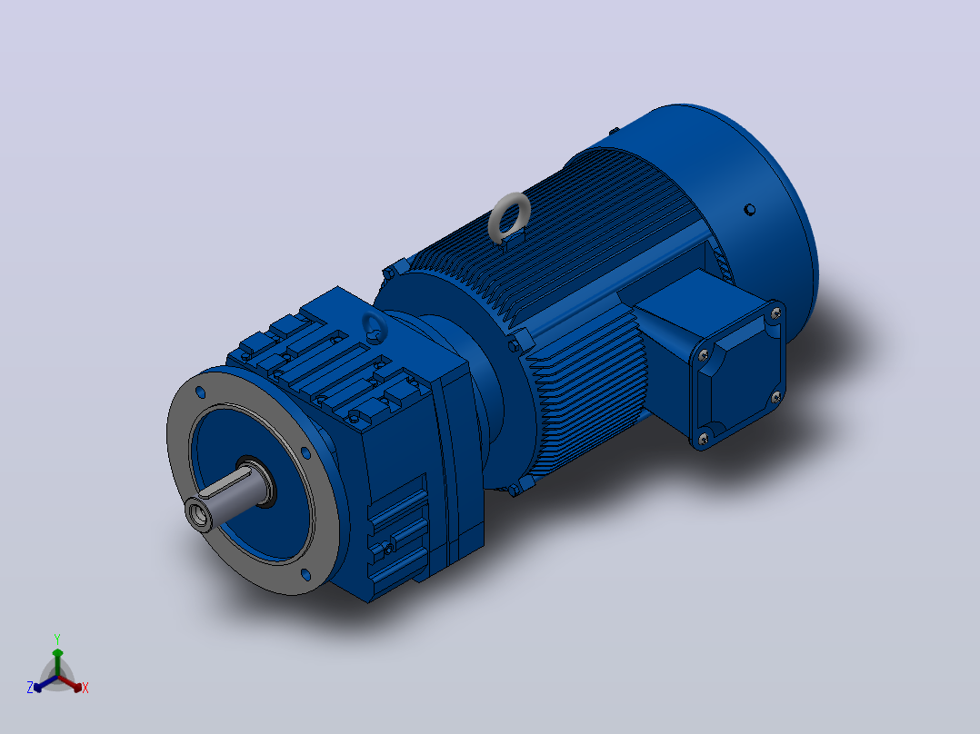 RF77法兰轴伸式安装斜齿轮减速机RF77-Y7.5-4P-132M-M1-0°-Φ250主视图