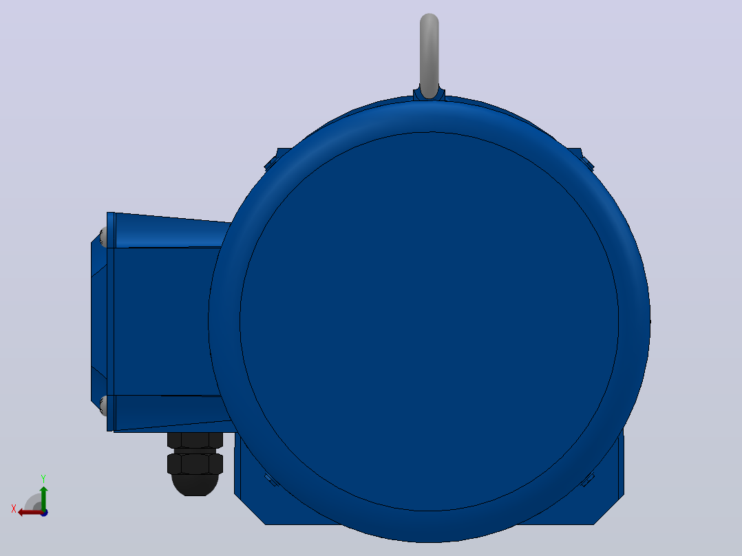 RF77法兰轴伸式安装斜齿轮减速机RF77-Y7.5-4P-132M-M1-0°-Φ250后视图