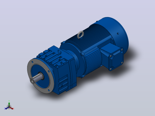 RF77法兰轴伸式安装斜齿轮减速机RF77-Y7.5-4P-132M-M1-0°-Φ250正等轴测缩略图