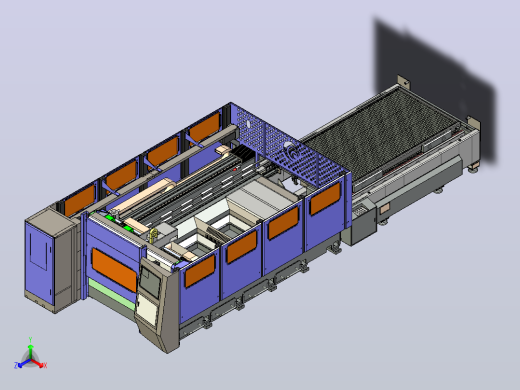 光纤数控激光切割机3D数模图纸 x_t格式