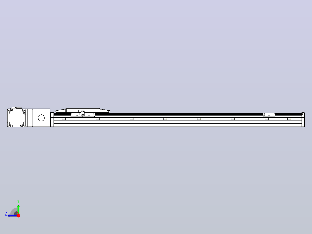 机器人皮带驱动直线轴TPA-GCB-150-P80-L800-QL-M75-N3右视图