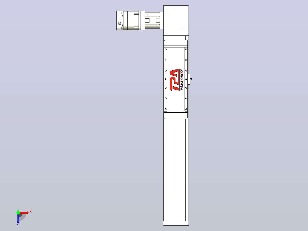 伺服电机集成皮带传动直线执行器TPA-OCB-120-224-L350-DR-J90-N3俯视图
