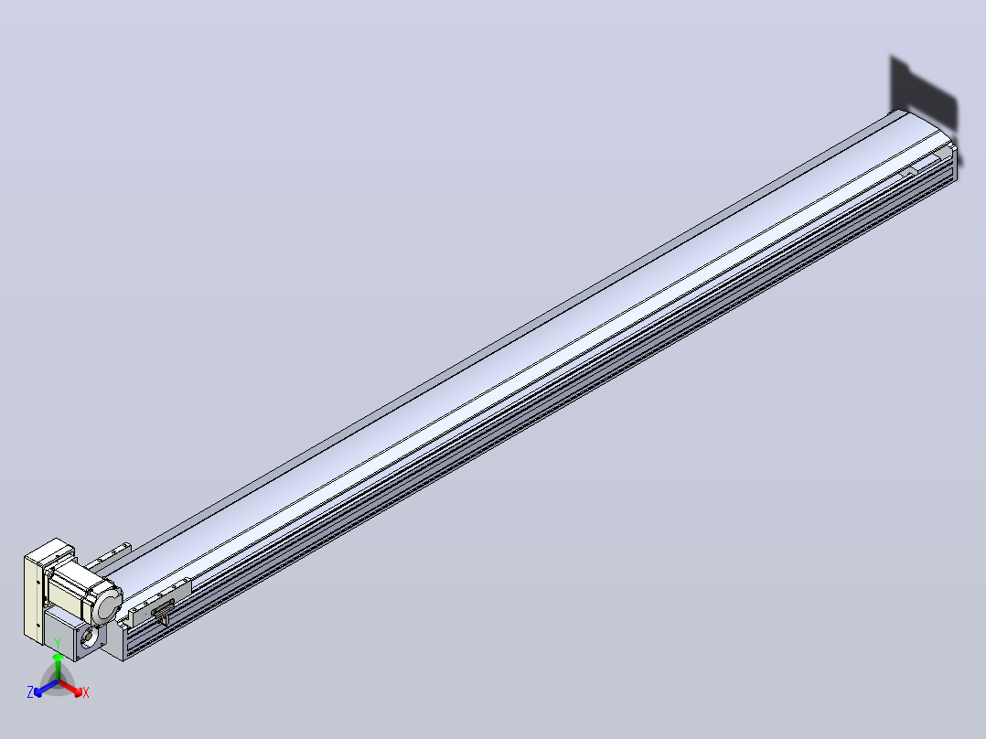 皮带直线轴半封闭可选导轨TPA-HNB-175D-140-L1950-LU-Y-P75-N3主视图