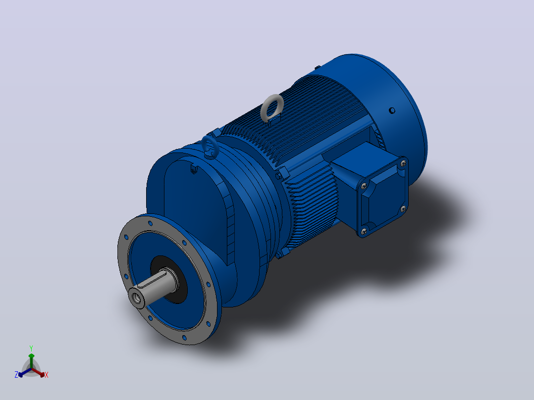 RXF127法兰轴伸式安装斜齿轮减速机RX127-Y45-4P-225M-M1-0°-Φ450主视图