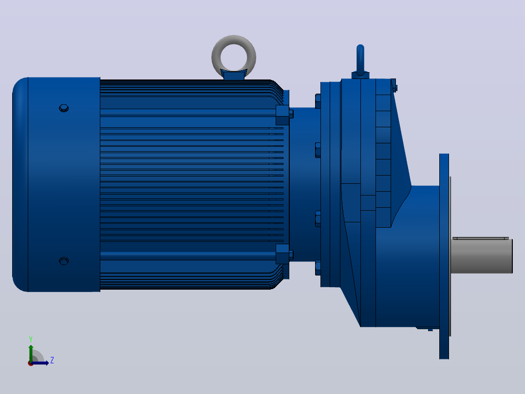 RXF127法兰轴伸式安装斜齿轮减速机RX127-Y45-4P-225M-M1-0°-Φ450左视图