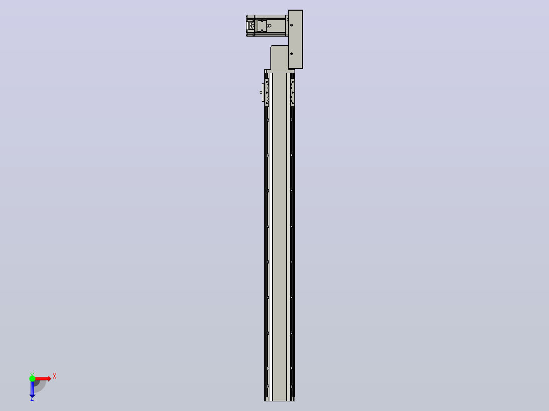 皮带直线轴半封闭可选导轨TPA-HNB-85D-90-L750-ML-C-P20-N3俯视图