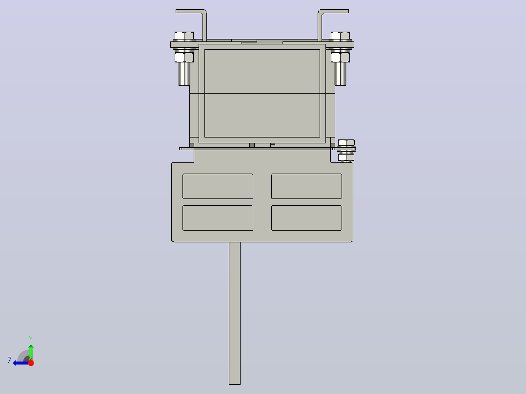 HH15-250_4QSA 4P隔离开关熔断器组三维模型202103右视图