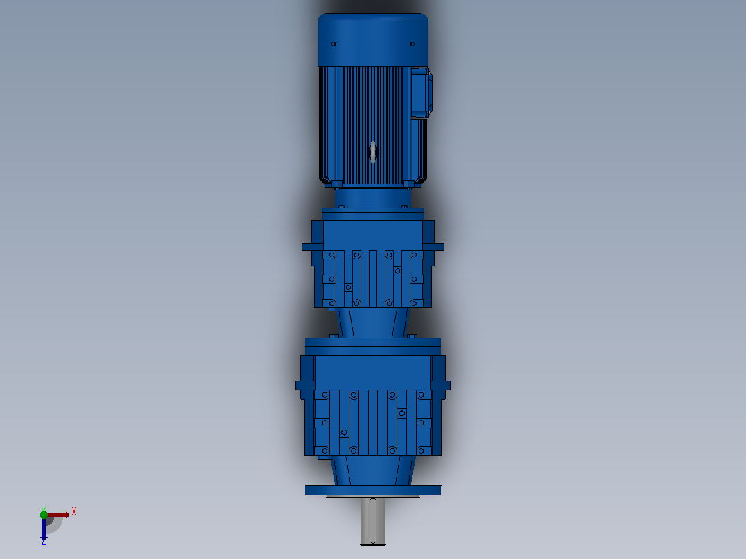 RF47R37法兰轴伸式组合型斜齿轮减速机RF47R37-Y0.18-4P-63-M1-0°-Φ200俯视图