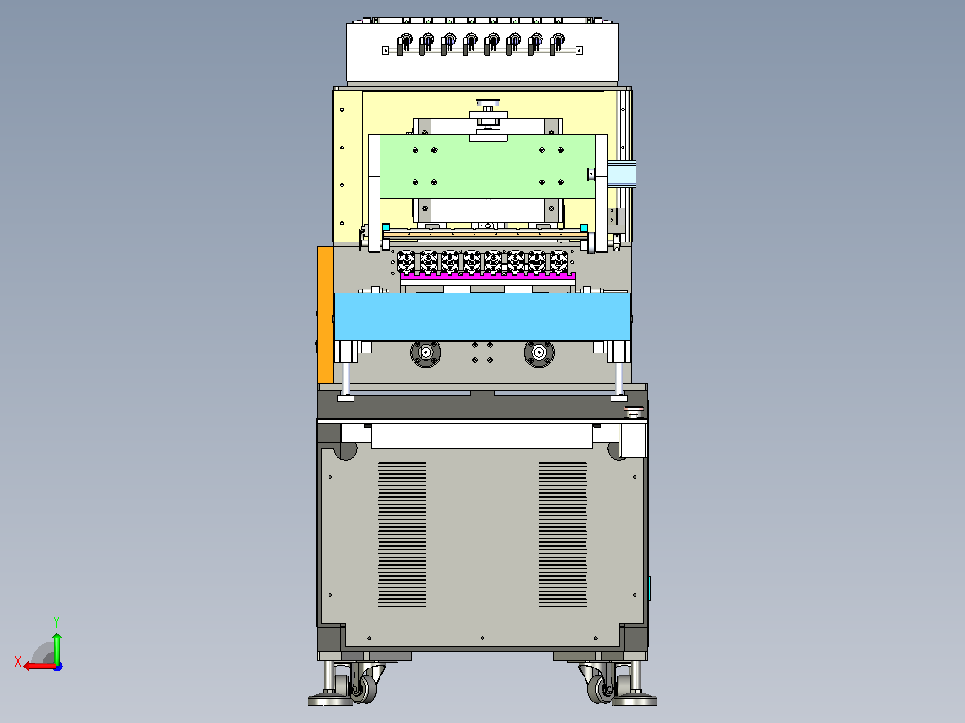 八轴全自动绕线机设备3D图模型后视图