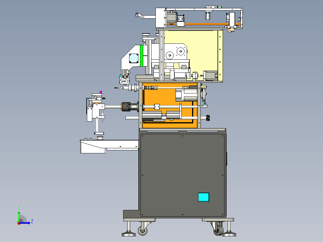 八轴全自动绕线机设备3D图模型左视图