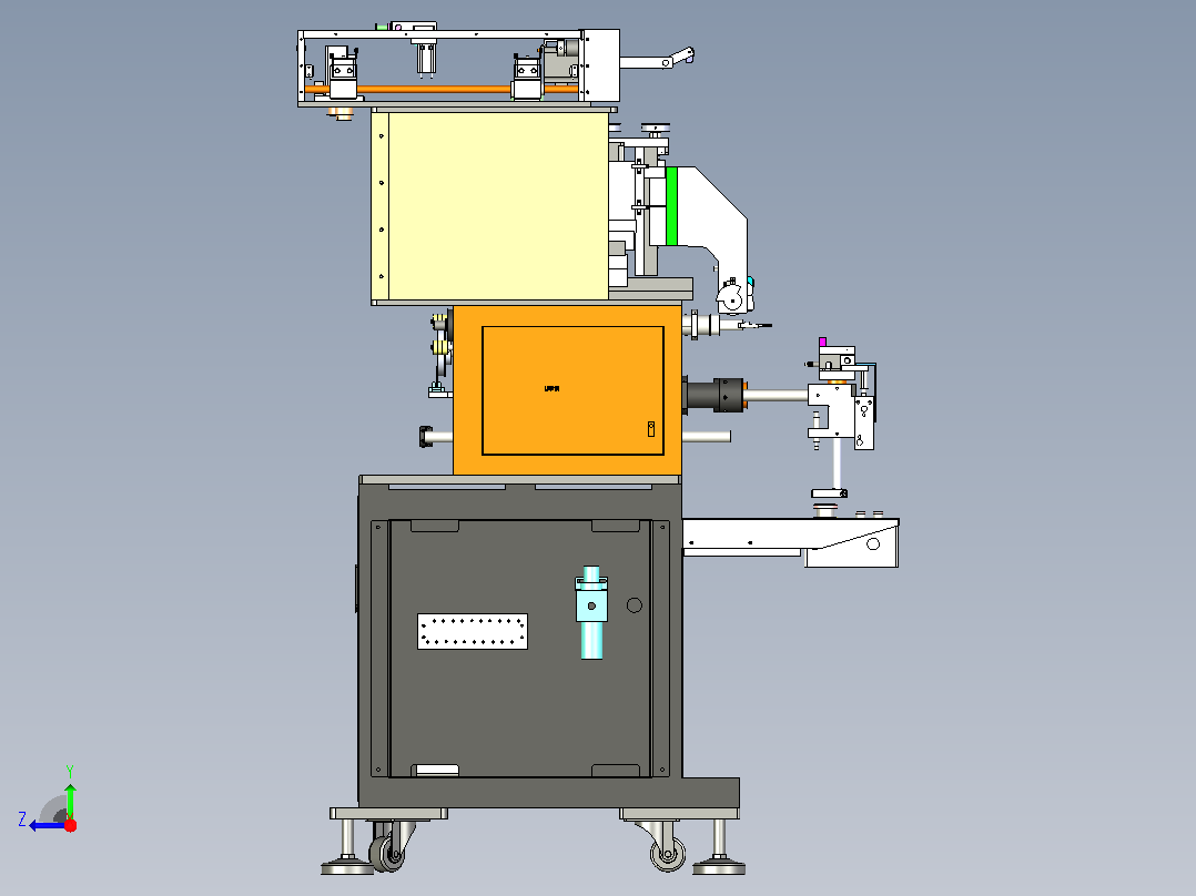 八轴全自动绕线机设备3D图模型右视图