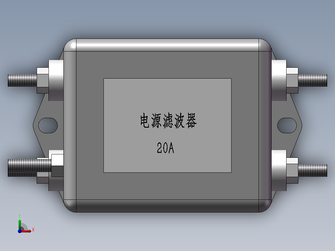 3U机箱电源滤波器前视图