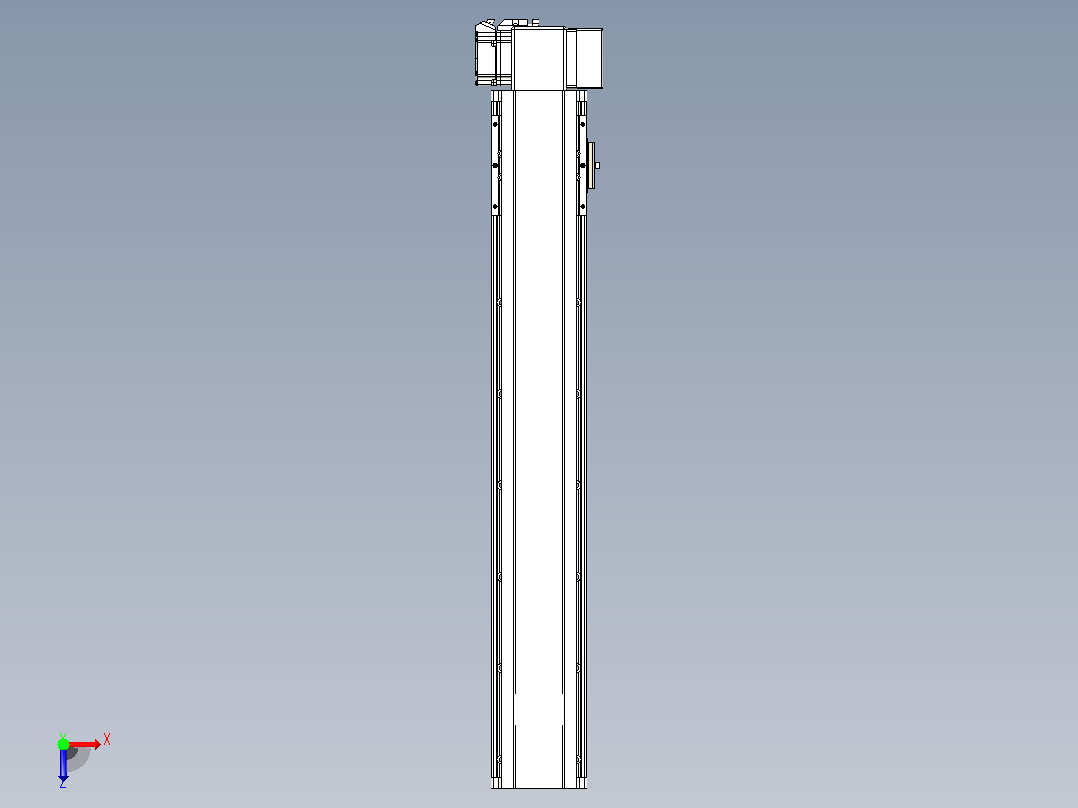皮带直线轴半封闭可选导轨TPA-HNB-105D-90-L550-LP-C-P20-N3俯视图