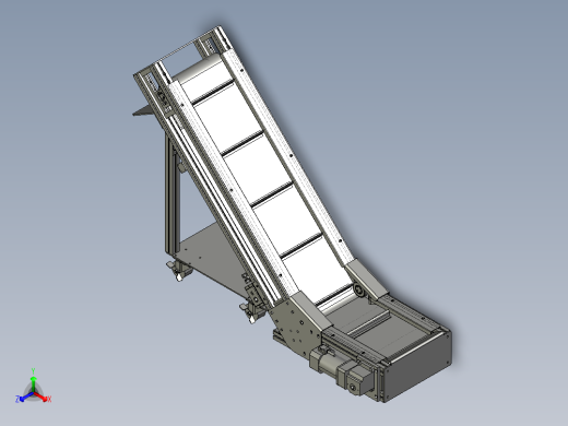 爬坡型皮带输送机3D图纸 K361 非标自动化设备3D图纸3D模型
