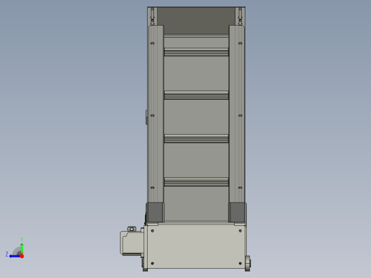 爬坡型皮带输送机3D图纸 K361 非标自动化设备3D图纸3D模型右视缩略图