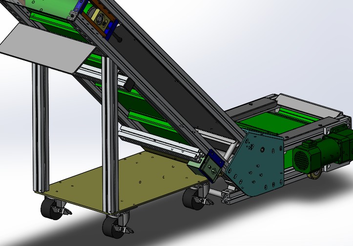 爬坡型皮带输送机3D图纸 K361 非标自动化设备3D图纸3D模型