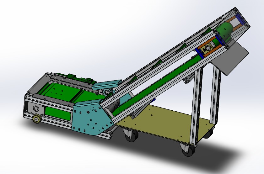 爬坡型皮带输送机3D图纸 K361 非标自动化设备3D图纸3D模型
